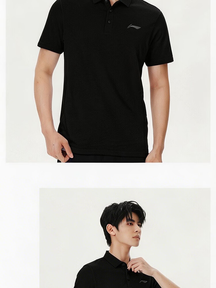 LI-NING Men's Polo Shirt Short Sleeve 2026 Summer New High-End Cotton Breathable T-Shirt Collar Casual Sportswear 12