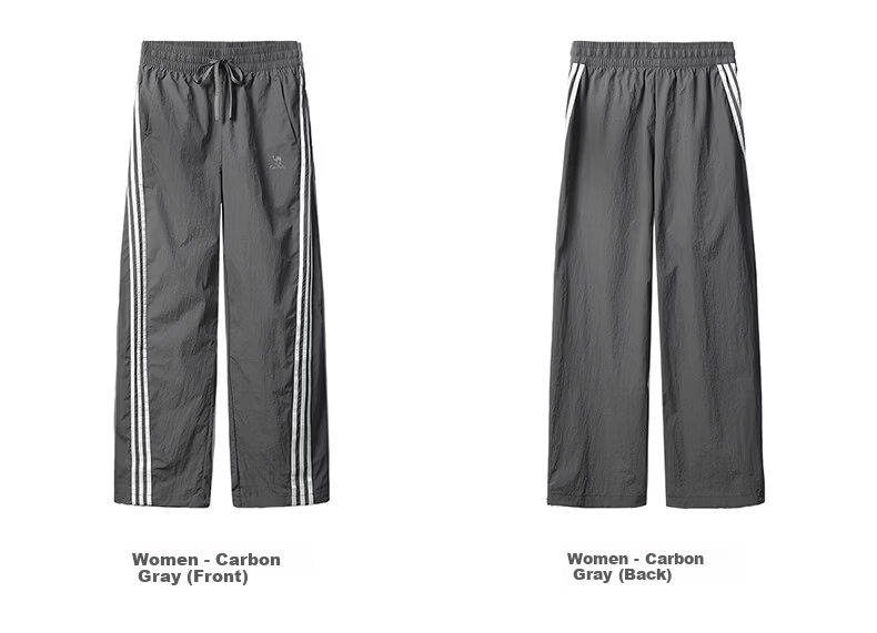 CAMEL Women's Sports Casual Pants American Retro Three-Stripe Straight-Leg C26BAYL6093 Phantom Black XL 4