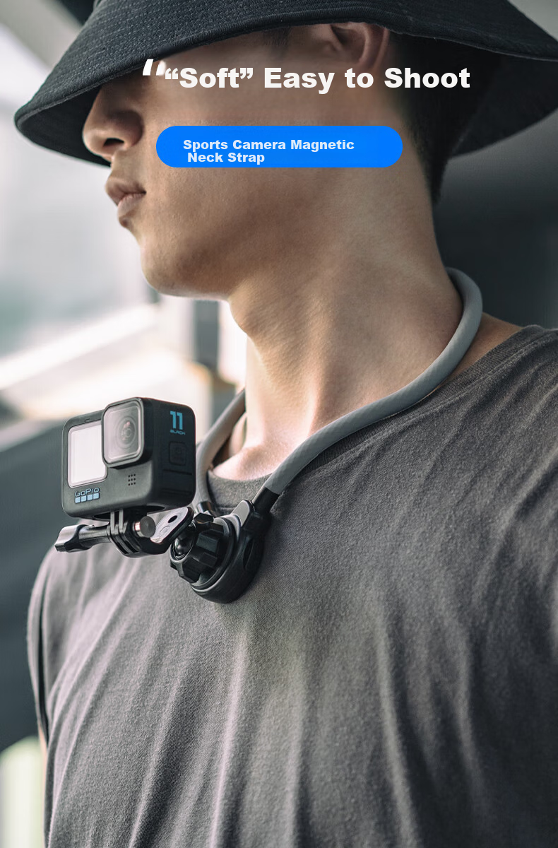 SUREWO Magnetic Neck Strap Mount for DJI Action 5 Pro/6/4, GoPro, Yingshi, Insta360 Ace Pro 2 Sports Camera Chest Mount Accessories 1