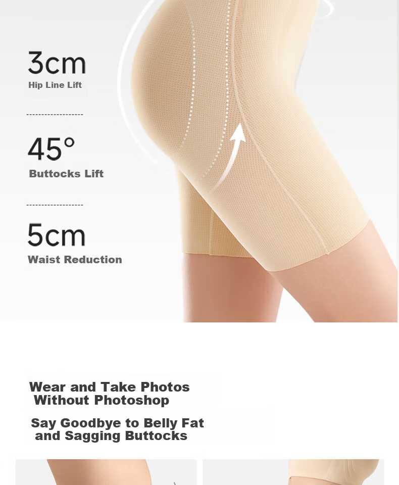 LUCKMEEY [Wang Ju's Choice] Mid-Rise Tummy Control Pants, Strong Shaping, Belly Slimming, Butt-Lifting, Anti-Chafing, Breathable Safety Shorts 4