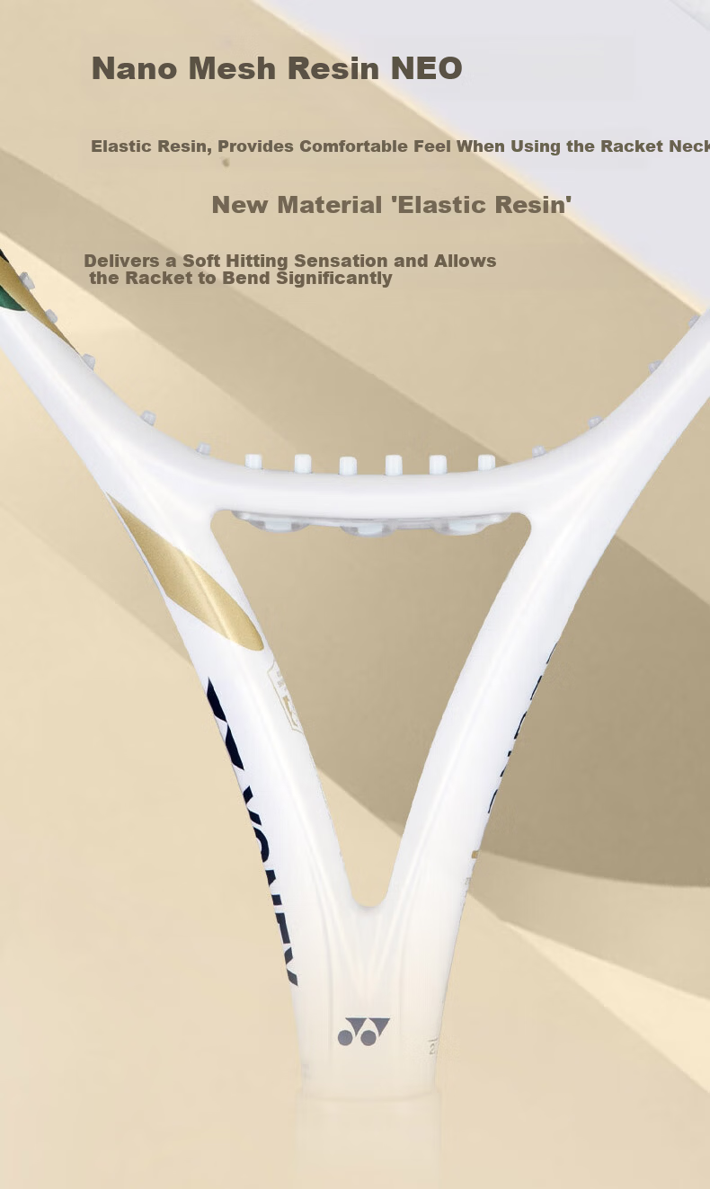 YONEX Tennis Racket, Shanghai Masters Co-Branded Full Carbon 08EZONE AL White/gold G2, Pre-Strung at 54 Pounds 3