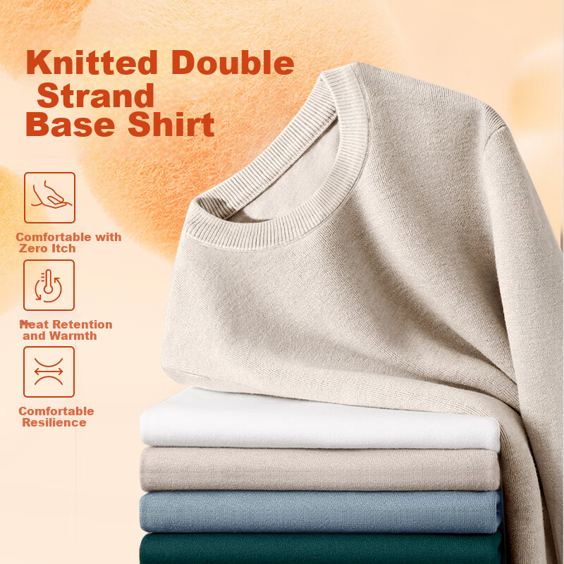 Hodo Comfortable Resilient Crew Neck Sweater Men's Winter Heavyweight Warm Knitwear Youth Base Layer