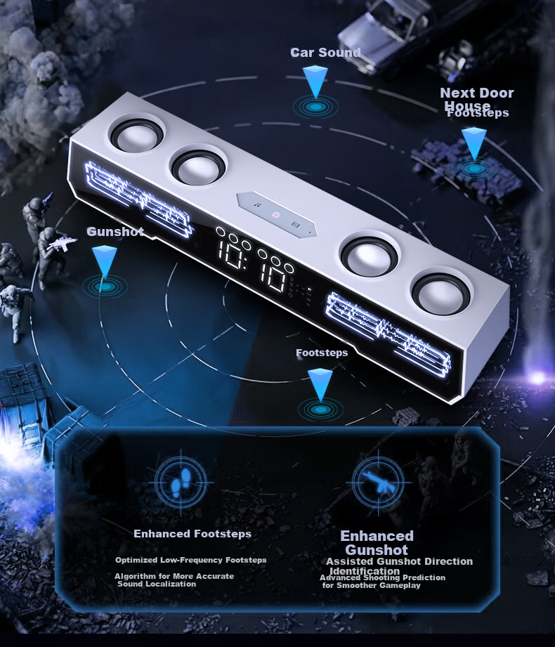 COLORFIRE Rainbow X9 PRO 2026 Gaming Speaker Home Desktop Computer Game Soundbar Abyss Mirror Light AI Clock Wireless Bluetooth White 520 Gift for Men and Women 7