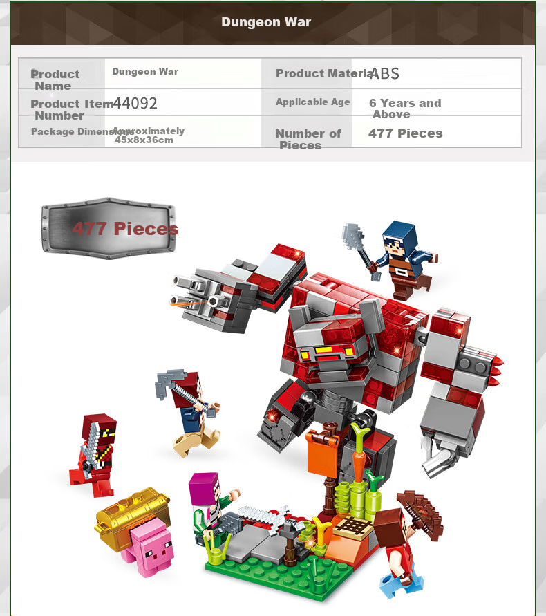 QiJi My World Building Blocks Children's Assembly Toy Village Puzzle Model Boys Girls New Year Gift Box 8