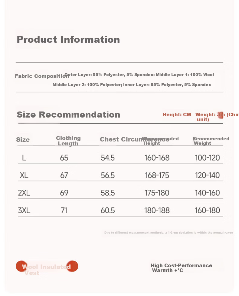 LangSha Men's Thermal Vest Fleece Lined Thickened Autumn Winter Wool Blend Middle-aged and Elderly Cardigan Vest Dad Warm Sleeveless Jacket 3