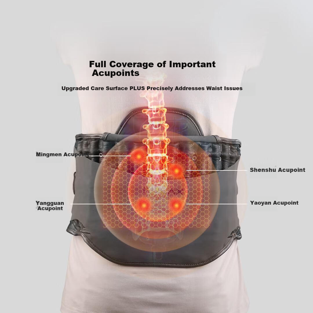 CoolRelax Waist Support Massager HA60 Heat Therapy Massage Device Smart Lumbar Belt Electric Heating Warm Waist Lumbar Spine Muscle Strain Relief Waist Stretching Birthday Gift for Parents New Year Gi