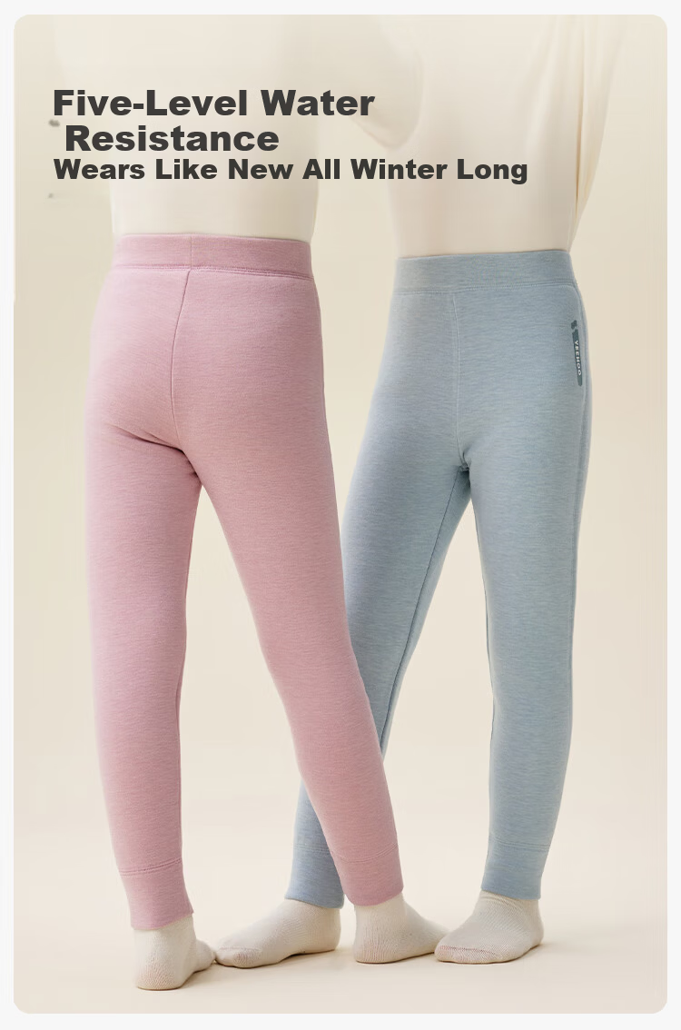 YEEHOO Wool Triple-Layer Thickened Cotton-Padded School Uniform Pants Winter Kids Boys Girls Warm Cotton Trousers 5