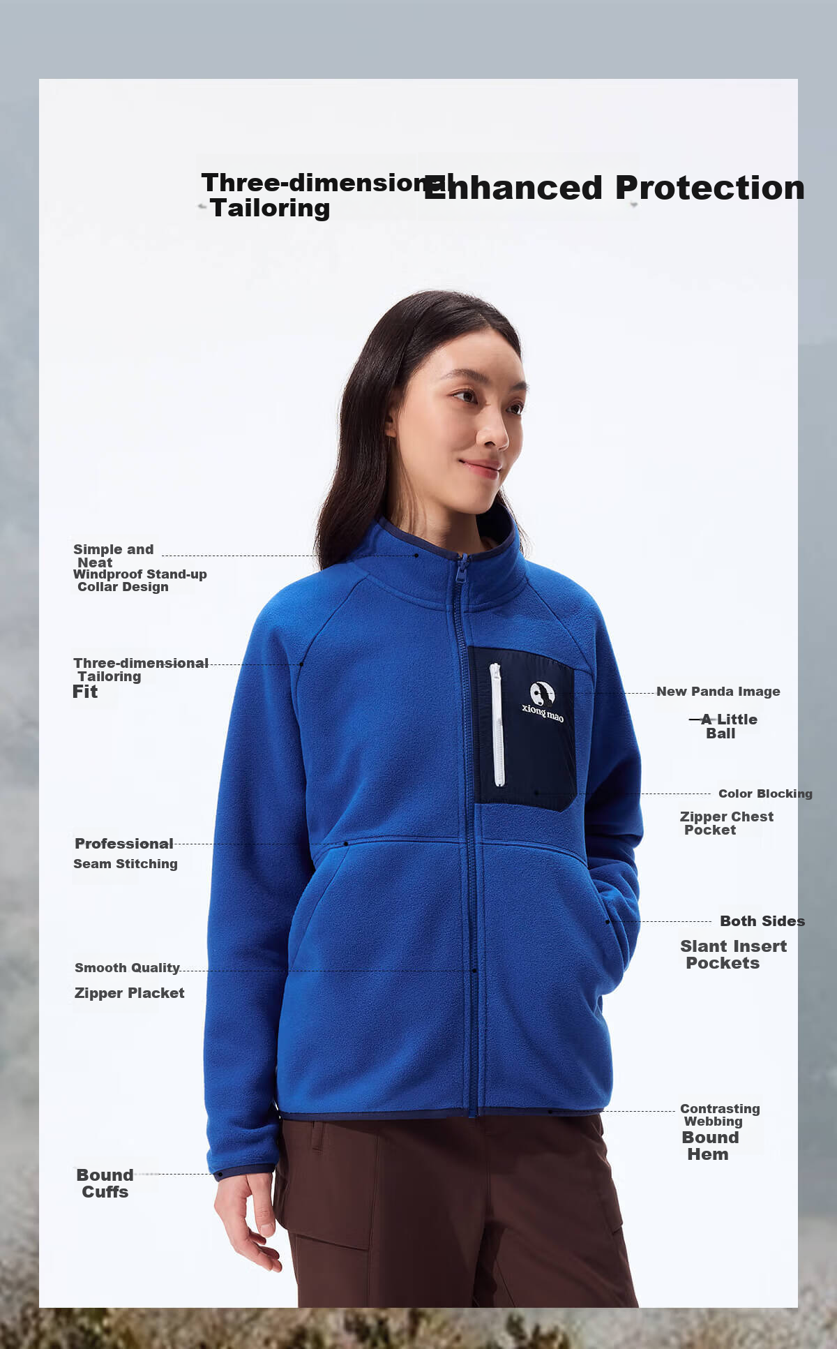 Panda Camel Series Outdoor Fleece Jacket Men and Women Autumn Winter Mountaineering Polar Fleece Coat Inner Liner 1220, M 11
