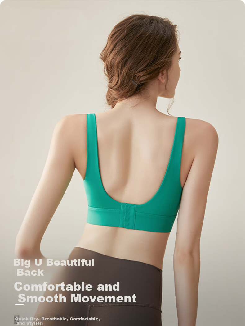 XUEXIMAN Women's One-Piece Shockproof Sports Bra U-Back Yoga Vest for Running Pilates Fitness 1