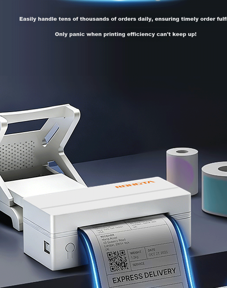 Rongda RP425 Barcode Label Thermal Printer for Express Delivery, Zhongyuan Shentong Cainiao Station Shipping Labels, Adhesive Stickers for Takeout, Restaurant, Mall, Supermarket, Clothing Cashier Rece 3