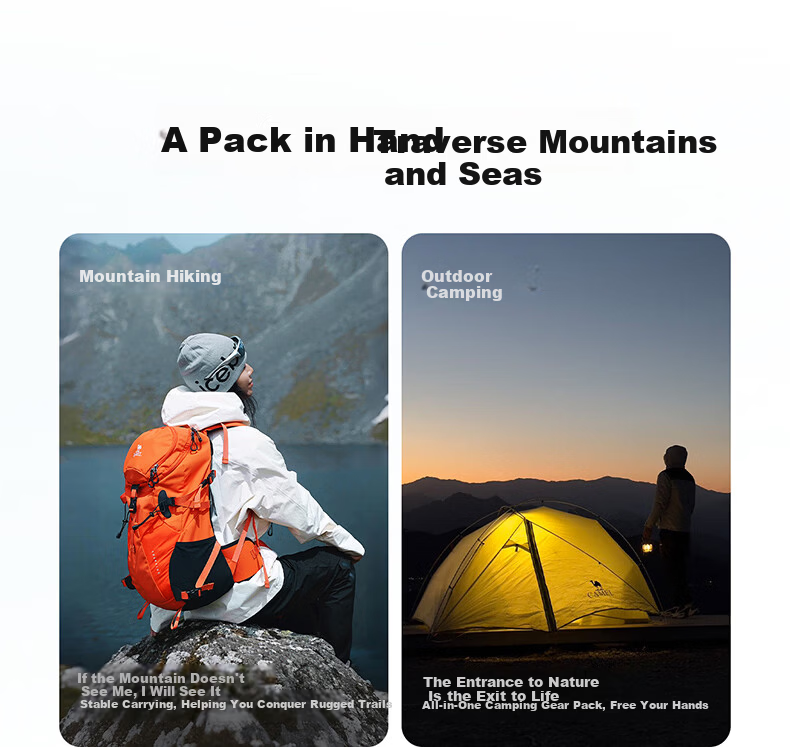 CAMEL Mountain Habitat Professional Mountaineering Backpack Large Capacity Outdoor Hiking Travel Lightweight Double Shoulder Bag 575B741057A 3
