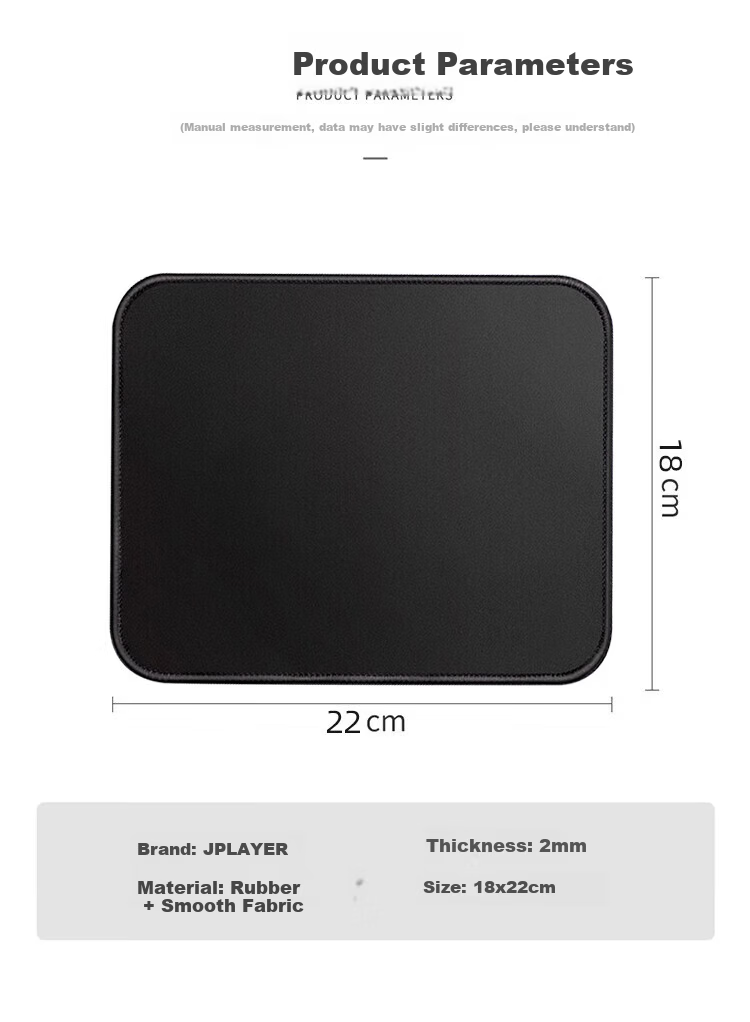 JPLAYER Mouse Pad 180x220x2mm Home Office Gaming Mouse Pad Small Size Precision Edge Non-Slip Black 10-Pack Wholesale 5
