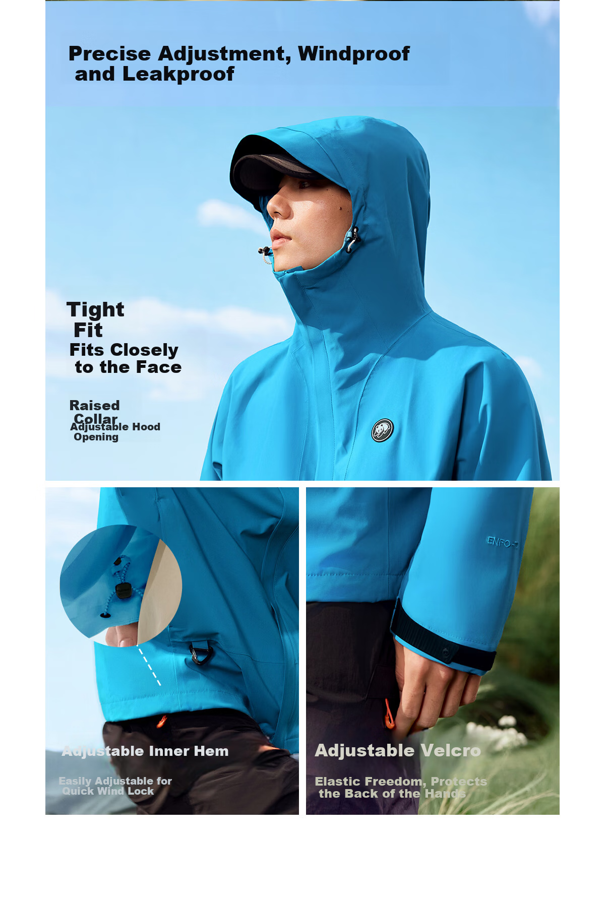 Xiongmao [Liu Yifei's Same Style], Rain Shell Outdoor Jacket for Men And Women, Single Layer Heavy Rain Protection, Triple Protection Mountaineering Coat, Outerwear 6169X5 14