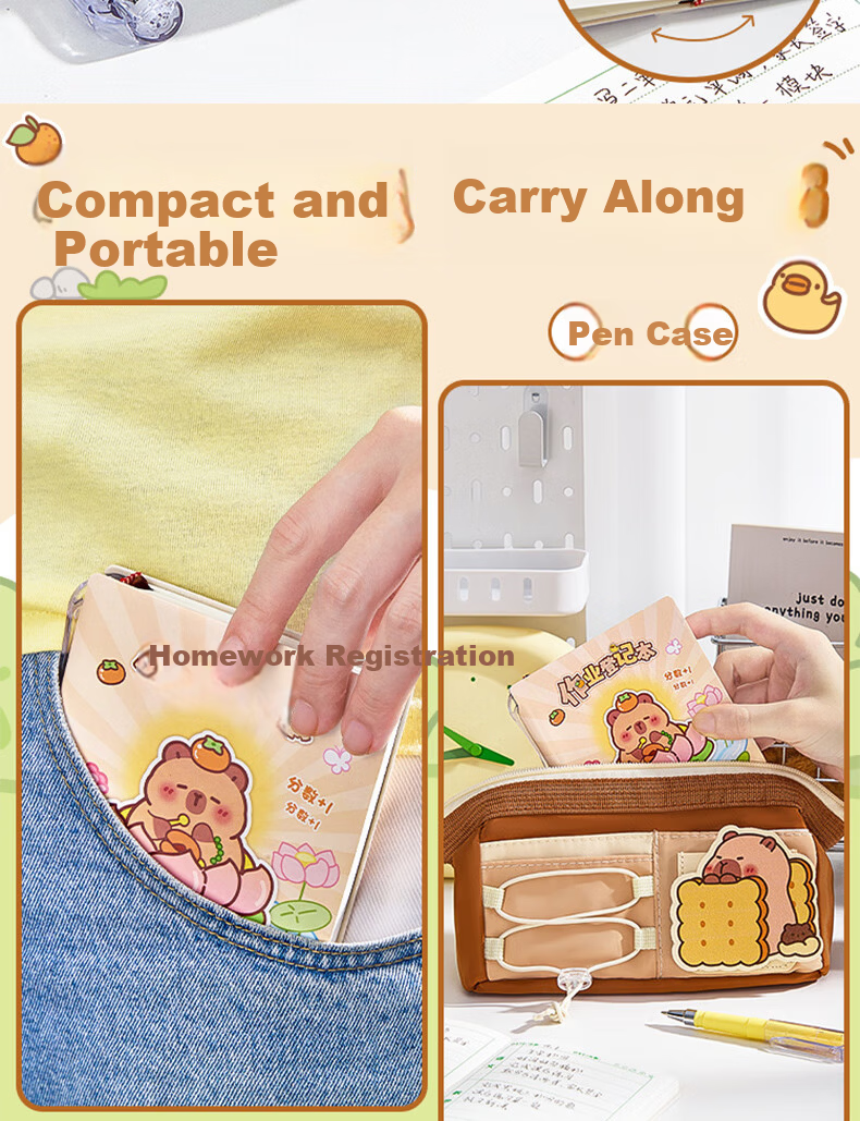 Kaba Bear Mini Leather Homework Register Student Pocket Portable Assignment Notebook Children's Day Birthday Gift 4