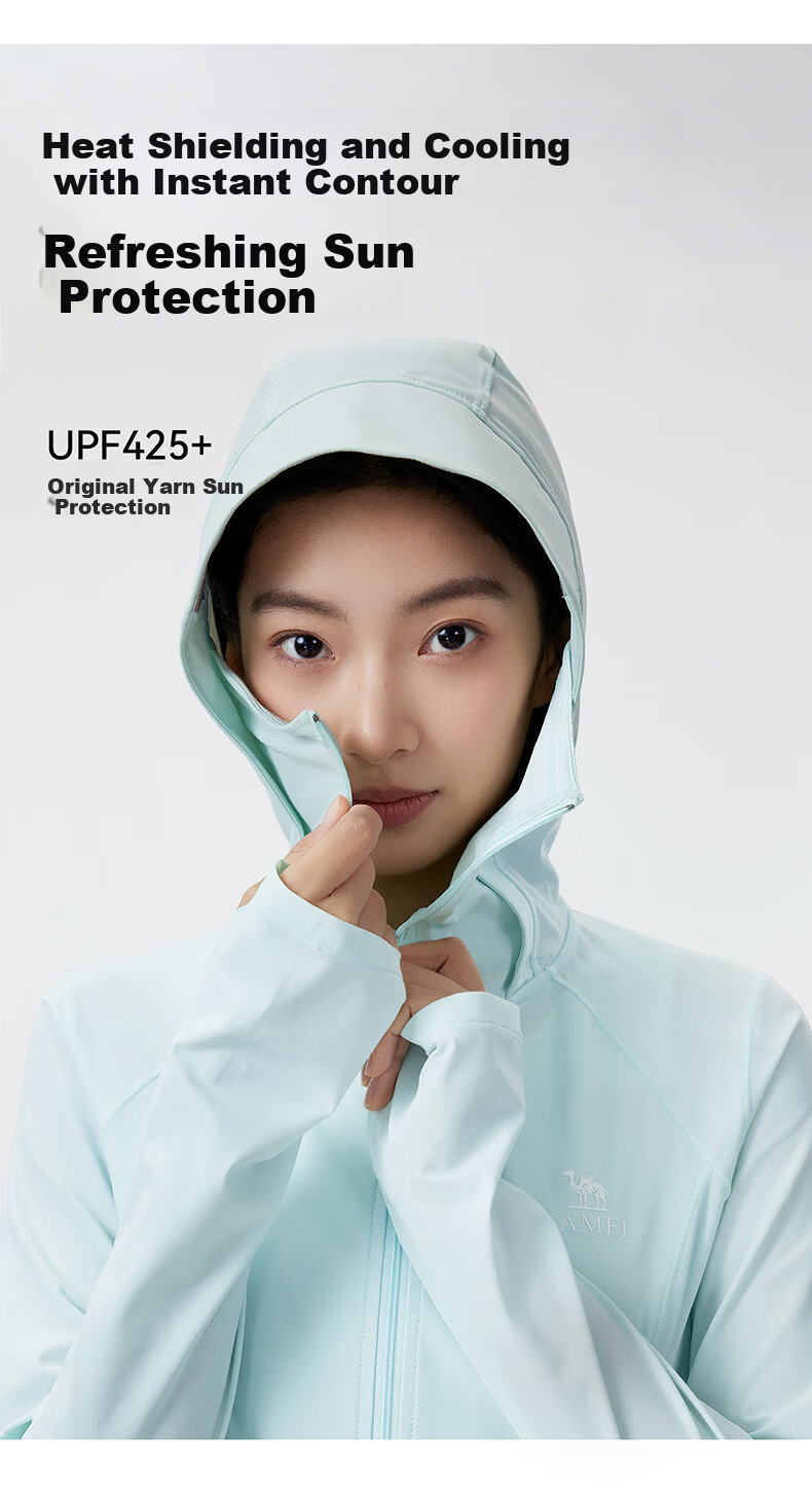 CAMEL Outdoor Original Yarn Sun Protection Jacket 2026 Spring Summer New Women's Ice Cool Breathable Silver Coated Brim Sun Protection Coat 1004 1