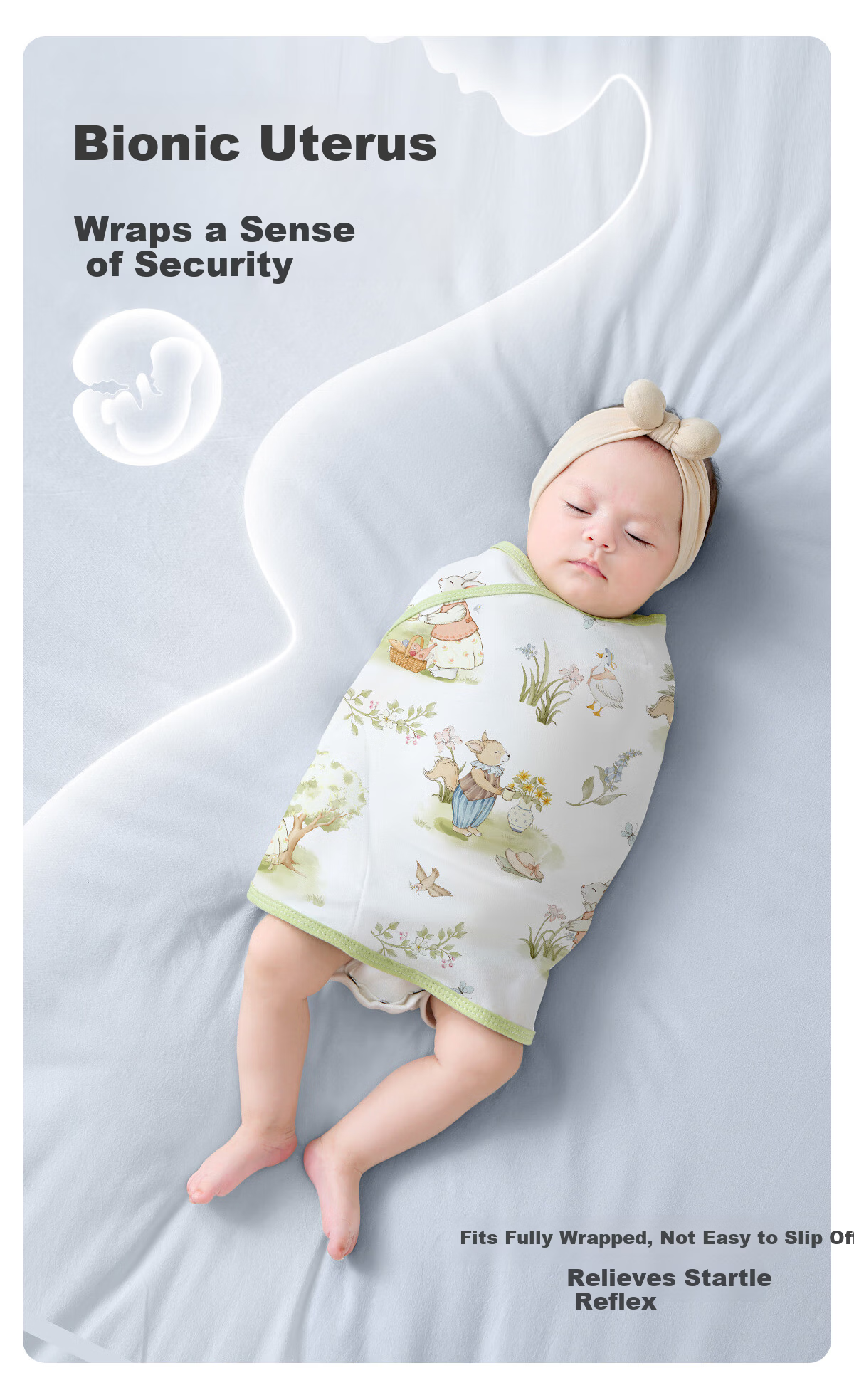 JOYNCLEON Baby Sleeping Bag, Summer Thin Version, Infant Anti-Startle Device, Swaddle Blanket, Pure Cotton, 2-Pack, 80 Cm, Jsd177271 6