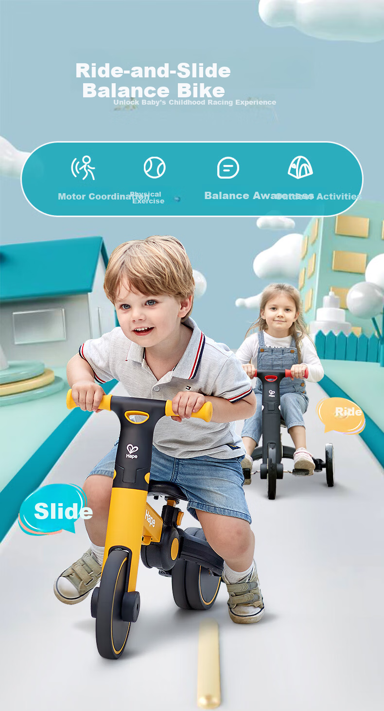 Hape (Germany) Children's Ride-On Walker Folding Birthday Gift Red Black E8468 1