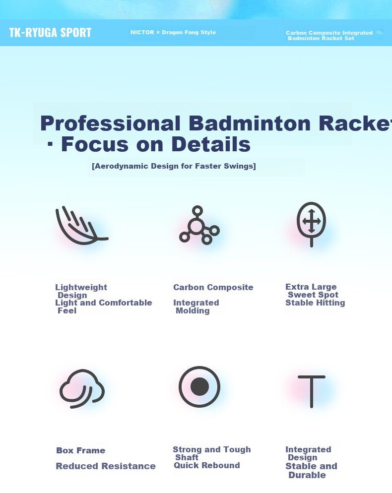 VICTOR Victory Badminton Racket Children's Beginner Entry-Level Entertainment Offensive Racket TK-RYUGA SPORT TK - [Single Racket] 2