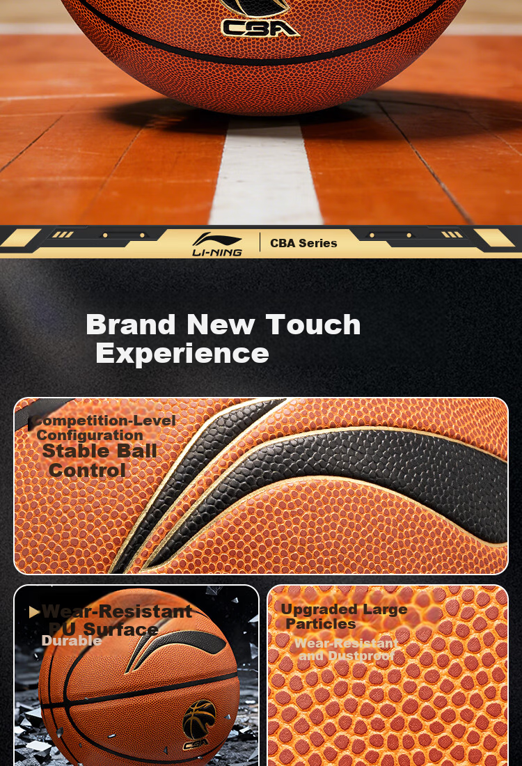 LI-NING Basketball Size 7 CBA Official Game Ball Adult Youth Indoor Outdoor Dustproof Moisture-Absorbent Standard Basketball 091-2 2