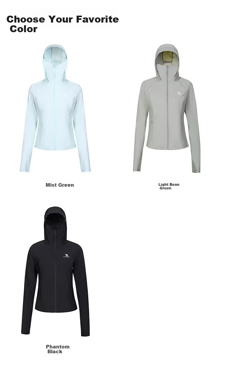 CAMEL Outdoor Original Yarn Sun Protection Jacket 2026 Spring Summer New Women's Ice Cool Breathable Silver Coated Brim Sun Protection Coat 1004 18