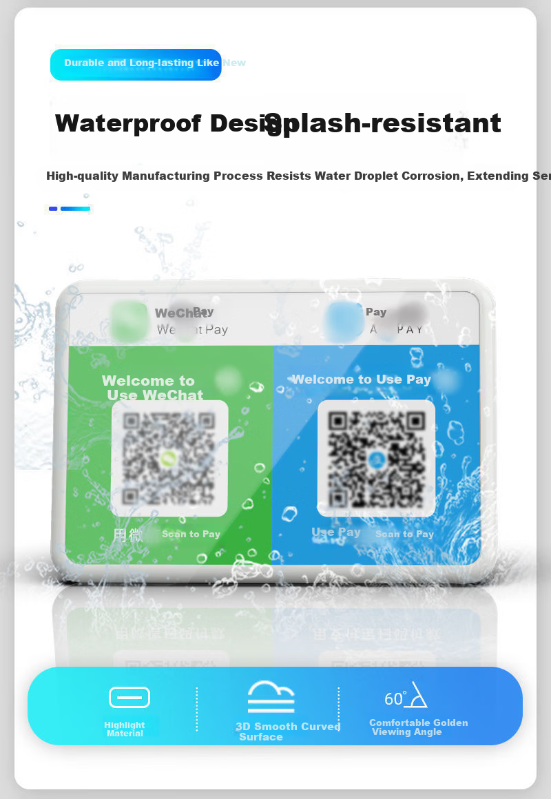 Yinwangsi QR Code Payment Speaker 2-in-1 Remote Voice Broadcast Alert Small Bluetooth Speaker 7
