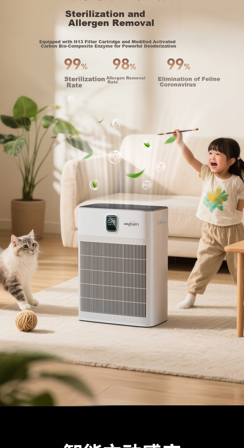 Youyang Pet Hair Vacuum Air Purifier Hair Remover for Cats and Dogs Floating Hair Removal Aromatherapy Deodorization Sterilization P290WH1 12