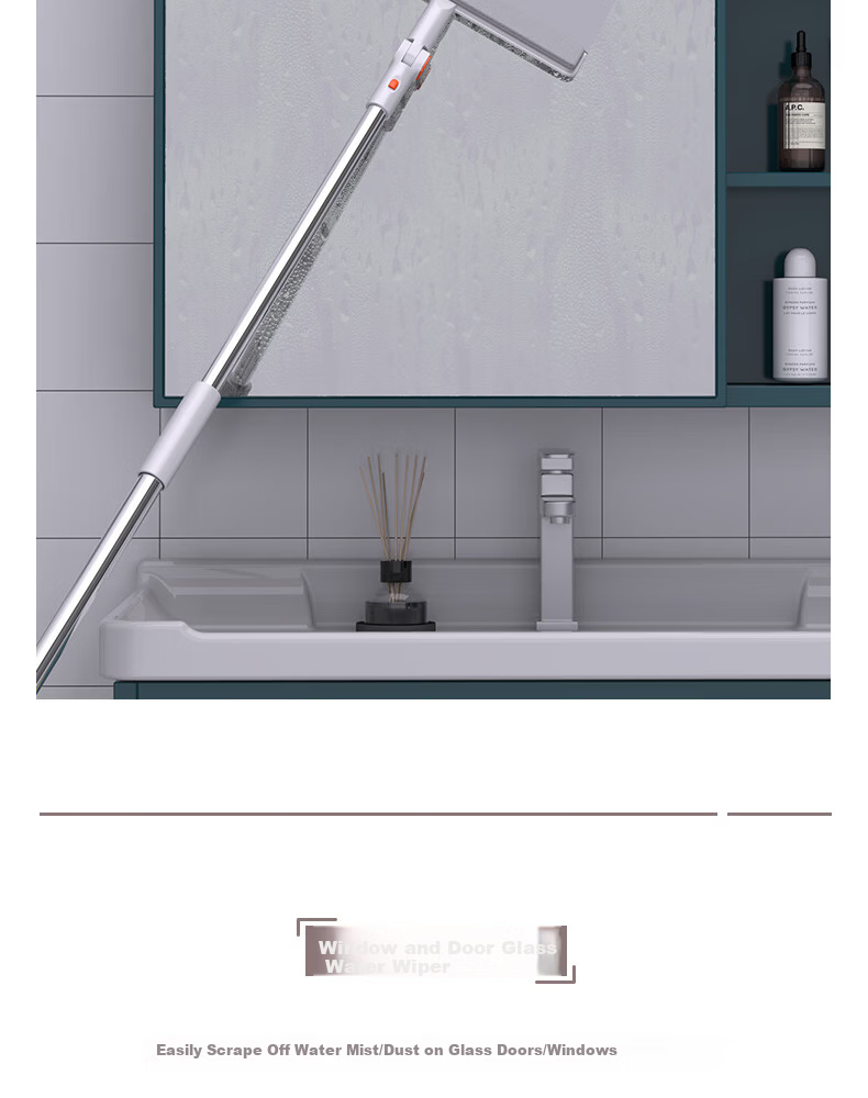 Sobon Glass Cleaning Tool Telescopic Multi-Purpose Scraper for High-Rise Balcony Glass Bathroom Mirror Window Triangle Cleaner 12