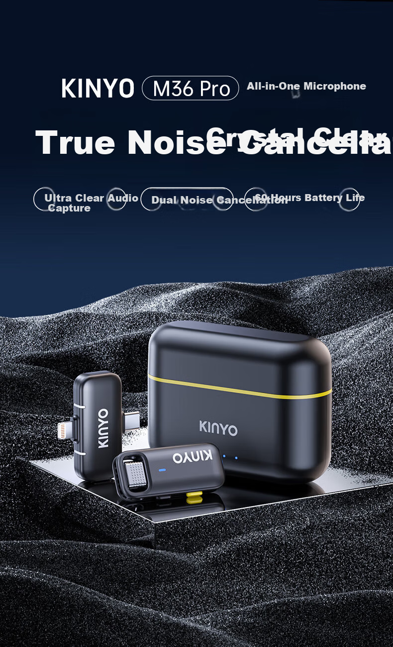 Jinyun M78 Wireless Lavalier Microphone Mic Dual-Channel Noise-Cancelling Bluetooth Recording Live Streaming Mini Mic for Host Mobile Video Shooting 3