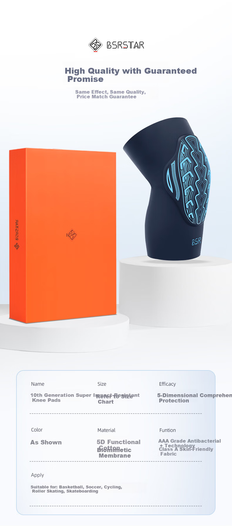 BSR Ultra-Durable 10th Generation Kids Sports Knee and Elbow Pads for Football, Cycling, Basketball, and Badminton 15
