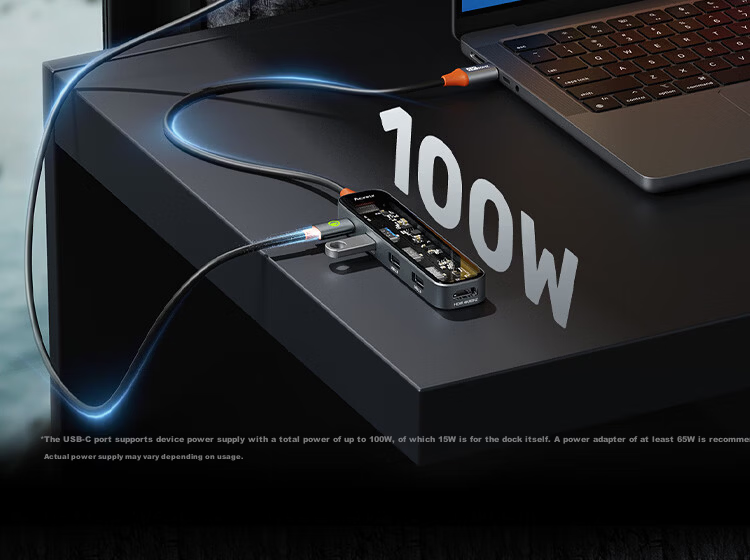 ACEELE Type-C 5-in-1 HDMI Hub USB Multiport Adapter PD Fast Charging Laptop Tablet Converter 0.15m 8