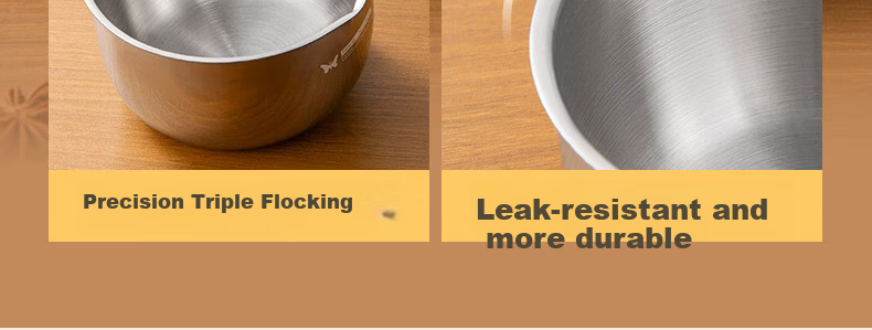 Suncha 304 Stainless Steel Oil Pouring Small Pot with Wooden Handle, No Coating, Heat-Resistant, 300ml 6