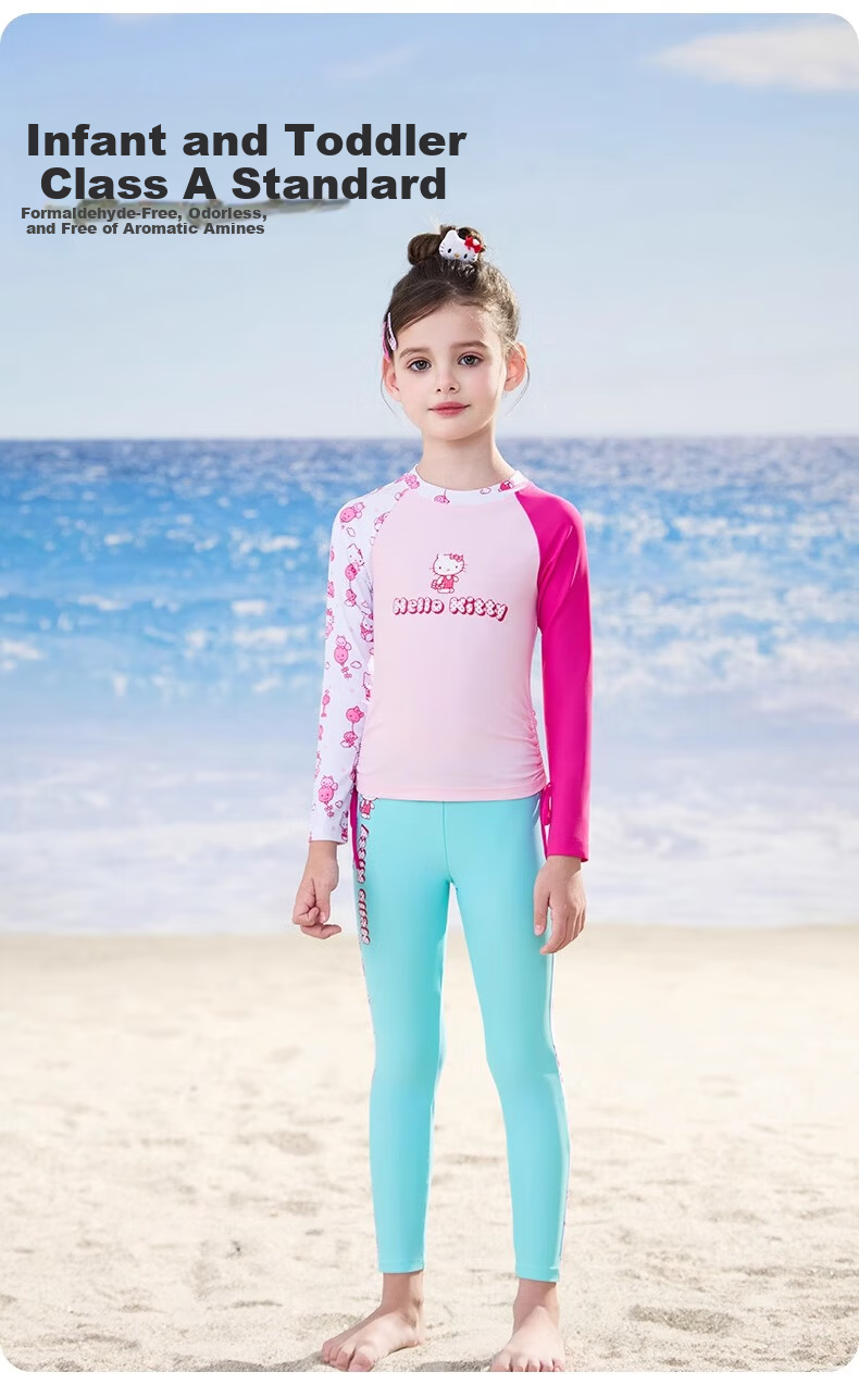 F.DYRAA & Hellokitty Girls' Two-Piece Sun-Protective Swimwear Set A-Class KC522C0062H Pink Size 130 7