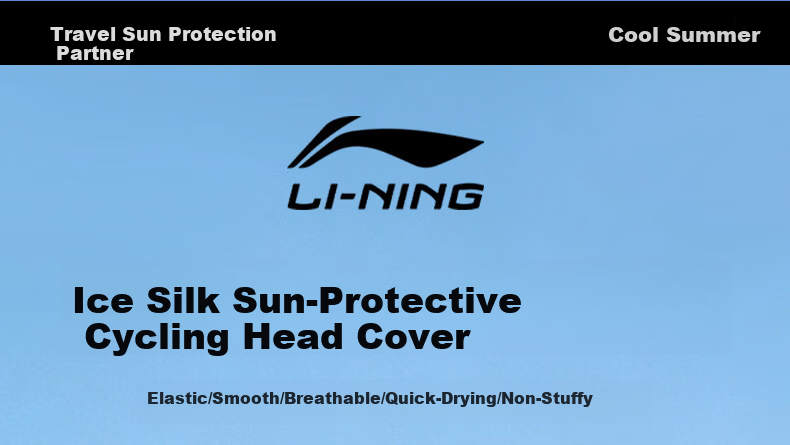 LI-NING Sun Protection Face Mask Cycling Headwear Ice Silk Full Face Cooling Outdoor Motorcycle Helmet Liner Bicycle Headscarf 1
