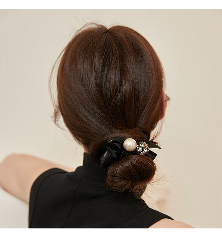 CHIMERA Round Bead Hair Tie Ponytail Holder Bun Hair Accessory Hairband for Women Teacher's Day Gift 7