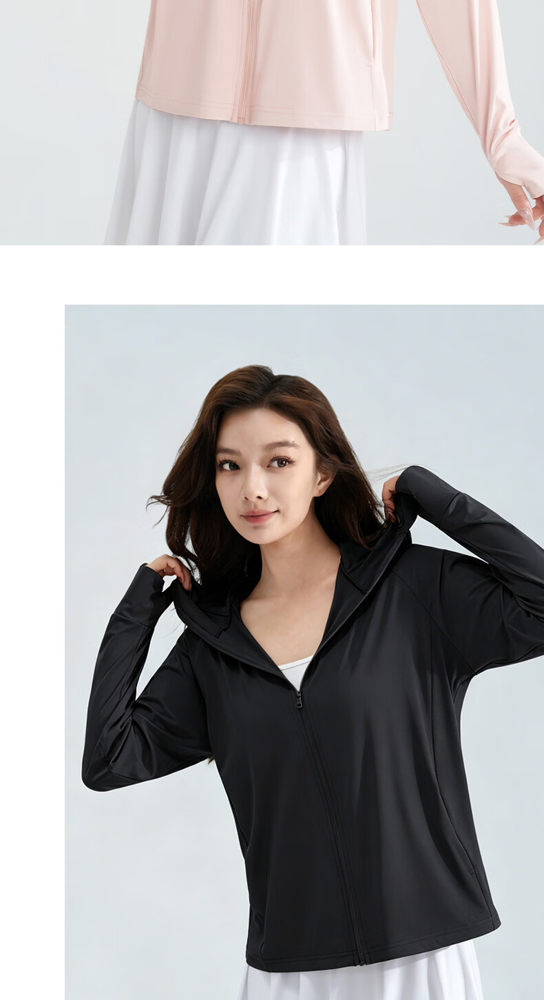 LangSha Women's Sunscreen Jacket Spring Summer Ice Silk Cooling UV Protection Breathable Comfortable Outdoor Skin Jacket 543 20