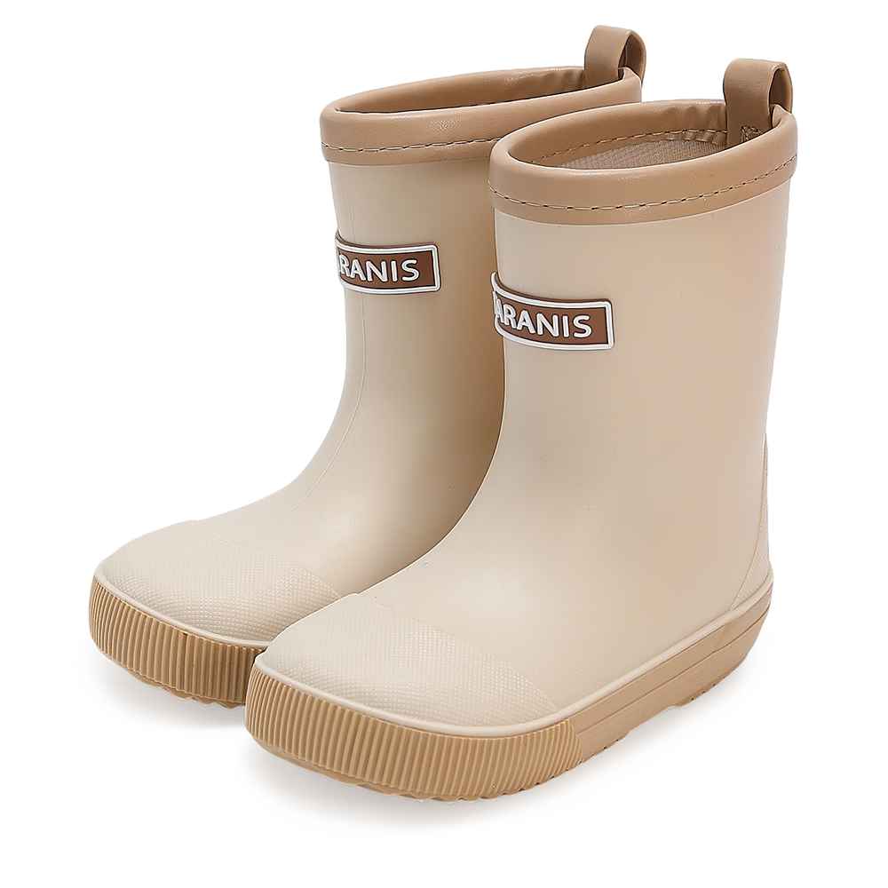 TARANIS Baby Kids Rain Boots Waterproof Children Shoes Unisex Toddler 3-6 Years Comfortable Apricot Size 21