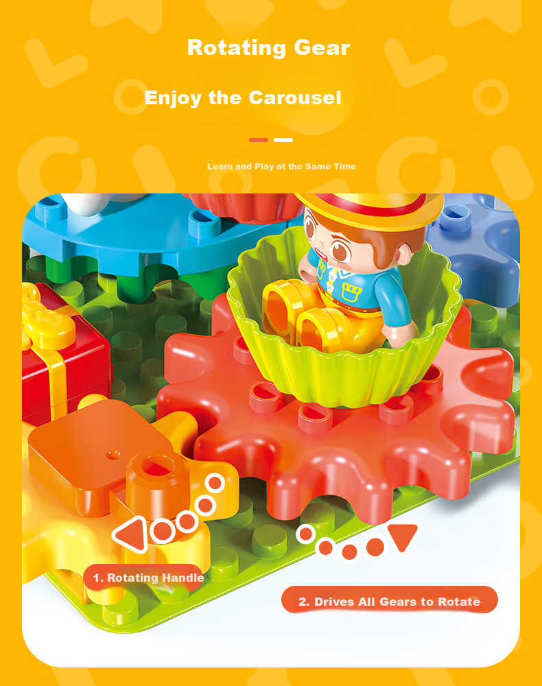 FEELO Compatible LEGO Large Building Blocks Children's Assembly Toy Carousel Y42036 Birthday Gift for Boys and Girls 5
