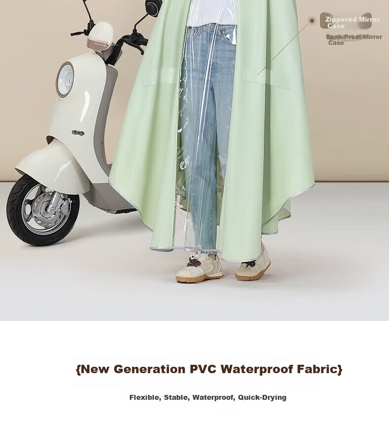 BWNK Electric Vehicle Raincoat Long Full-Body Thickened Enlarged Unisex Adult Motorcycle and Electric Scooter Rain Poncho 2