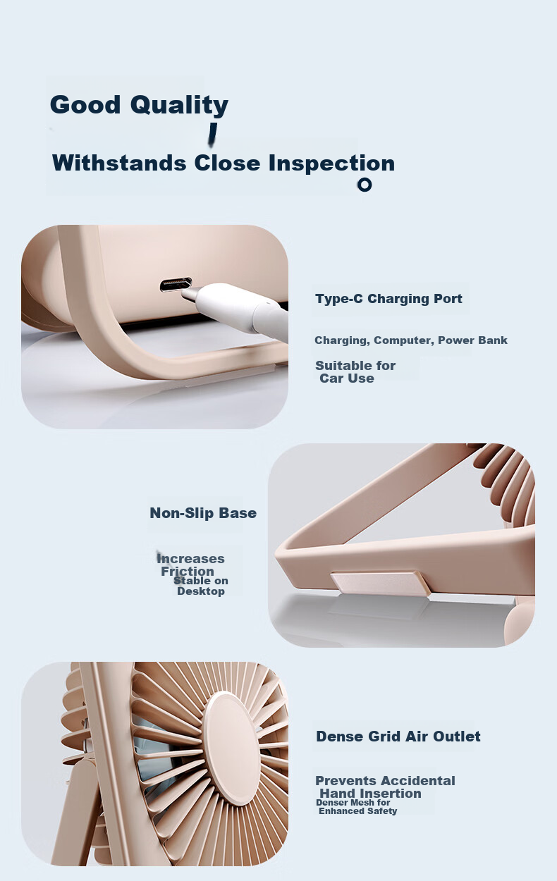 MINISO Mini USB Rechargeable Desktop Fan Ultra-thin Foldable Portable Quiet Energy-saving Small Office Fan 18
