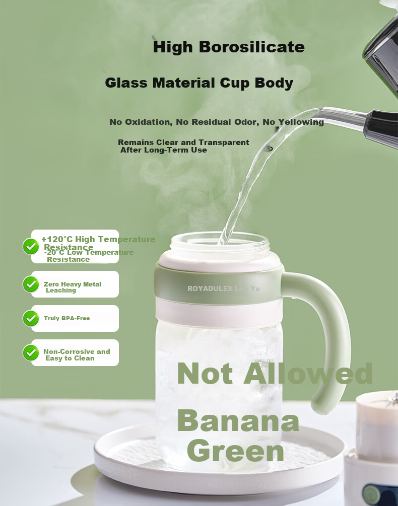 ROYALTY LINE 20-Blade Juicer Glass Juice Container 2026 New Fruit and Vegetable Blender Cup 1L Large Capacity Portable Juicer Electric Ice Crushing Mixing Cup Green 9