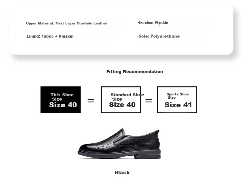 LAORENTOU Men's Summer New Genuine Leather Hollow Casual Shoes Comfortable Breathable Non-slip Perforated Shoes LL170 Black Size 39 2