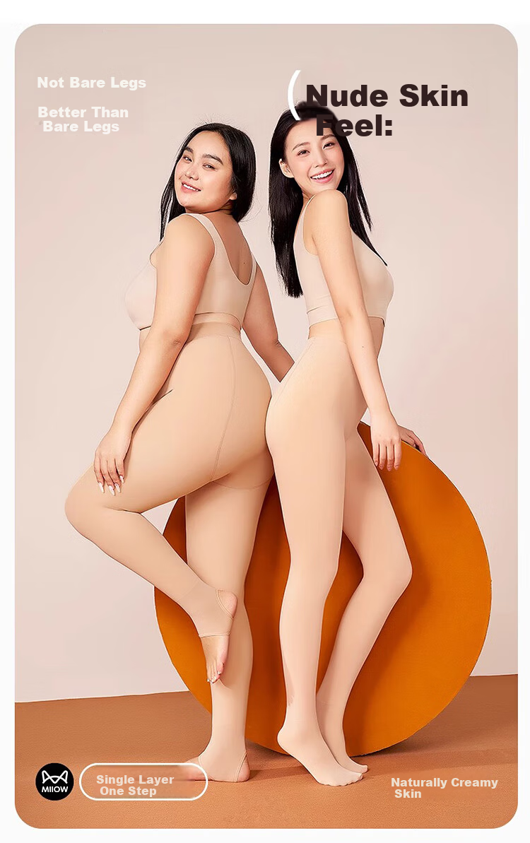 MiiOW Legless Miracle Base Layer Pants for Women, New Style for 2025, Plus Size, Autumn And Winter Wear, Stockings, Women's Tights, 300g 1