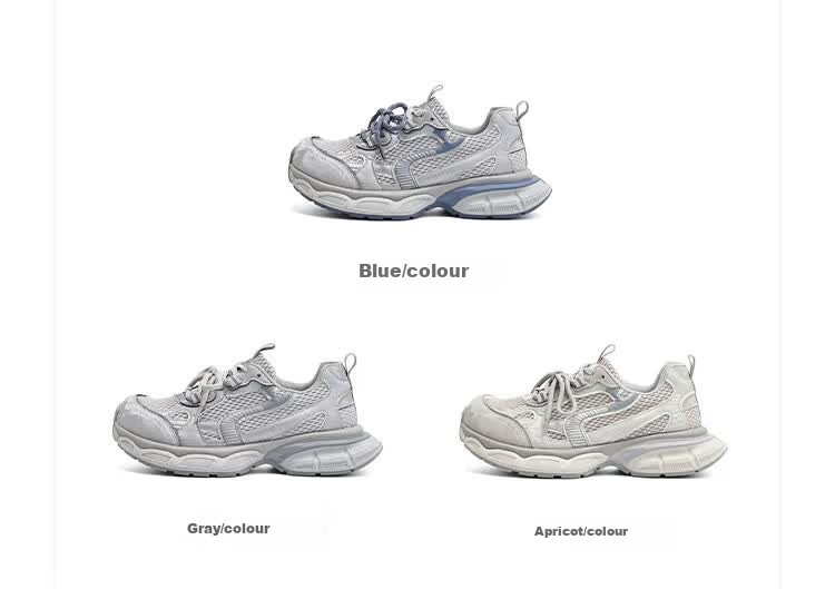 La Chapelle Women's New Dad Sneakers Small Height Increase Thick Sole Platform Sports Shoes 615 Gray Size 35 3