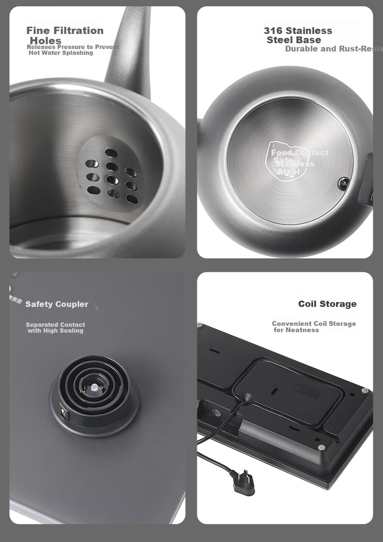 OUMETE Fully Automatic Water Supply Electric Kettle Embedded Tea Table Kettle Handle Water Supply Tea Brewing and Boiling Integrated Machine 316L Insulated Steaming Tea Brewing Kettle OMT-JS1930 19