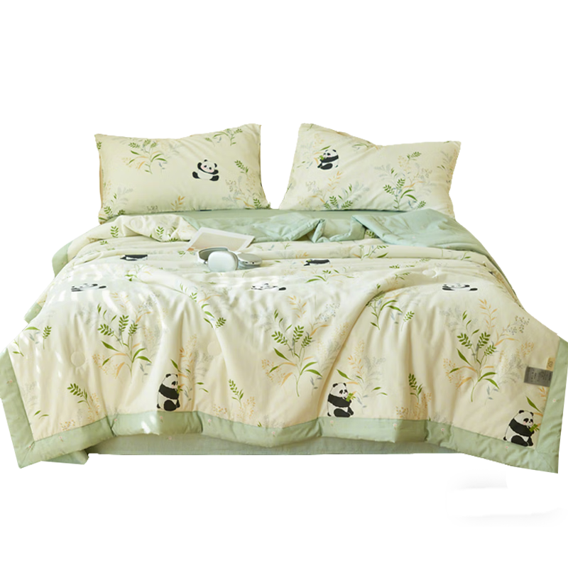 Jinhao Class A 100% Cotton Inner and Outer 7A Antibacterial Single Student Summer Cooling Quilt Air Conditioning Quilt 200*230cm Panda Herbal