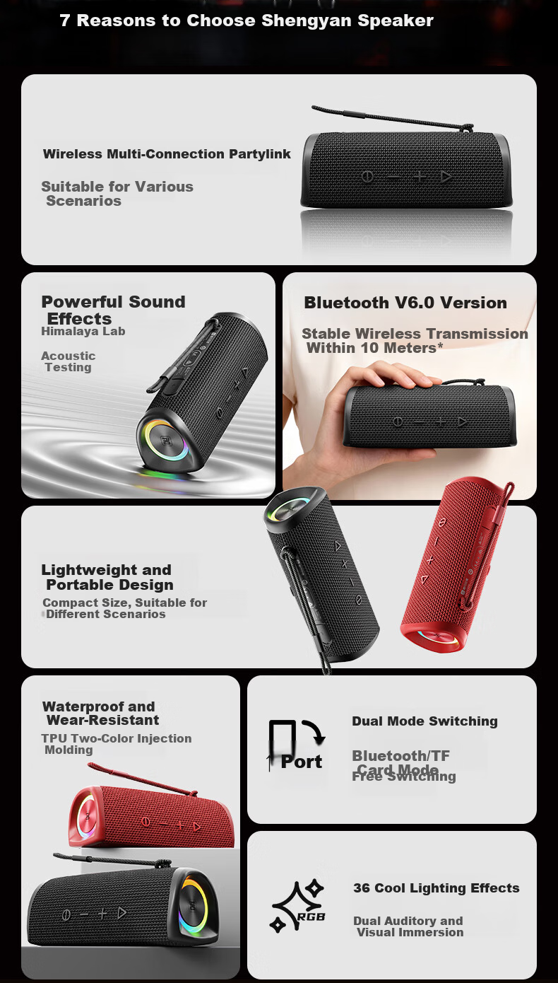 Himalaya Good Voice Shengyan T5 Smart Bluetooth Speaker Portable Computer Home Desktop PC Audio Gaming Mini Player JBL Lava Red with Annual Membership 2