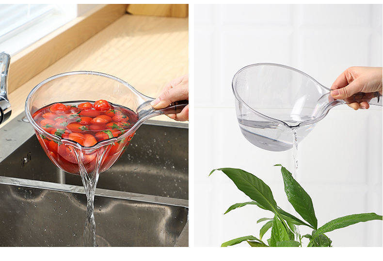 Jiebi Plastic Kitchen Water Ladle Deepened Thickened Long Handle Household Water Scoop Single Pack 7