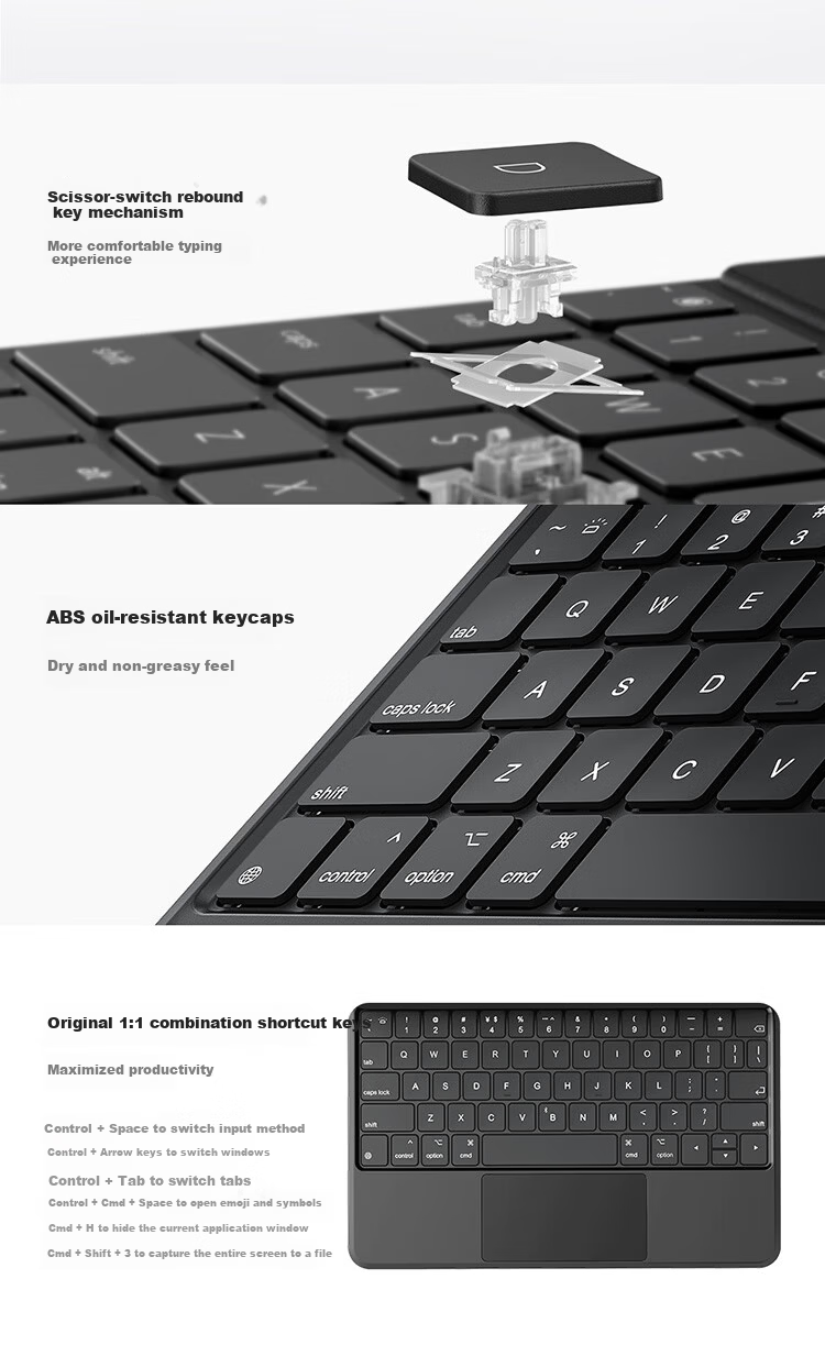 Baseus [2026 Upgrade] iPad Magic Keyboard Protective Case Integrated for iPad Air 8/7/6 13-inch / Pro 2022-2023 12.9-inch 9