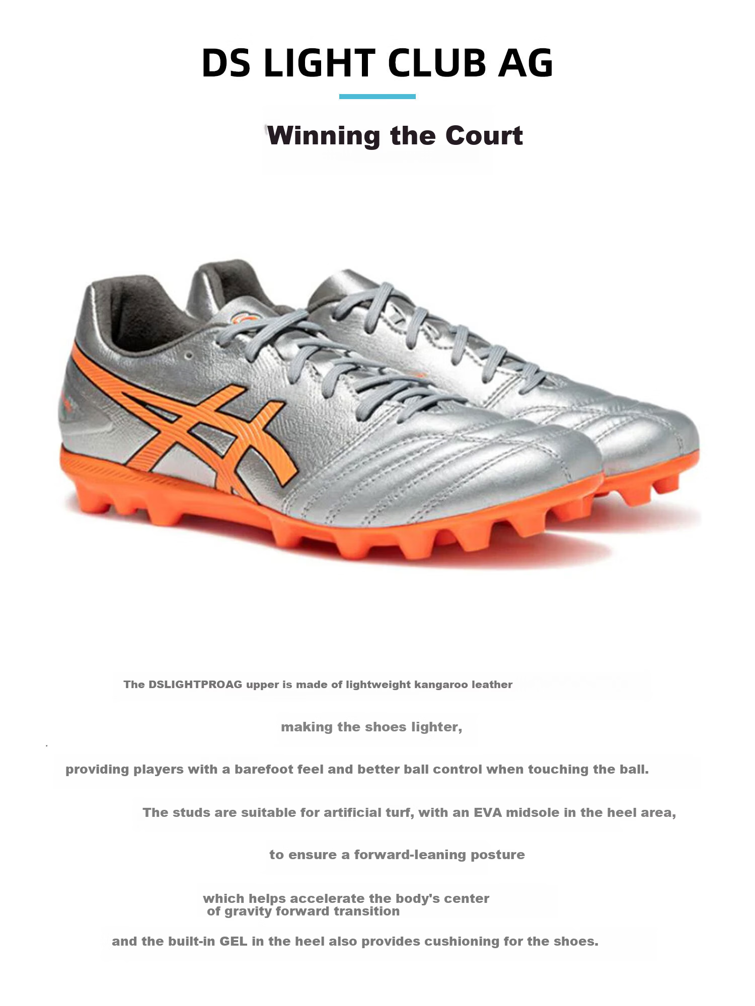 ASICS AG Stud Men's Soccer Shoes DS LIGHT PRO Wide Fit Artificial Grass Cushioning 1103A096-107 Size 40 1