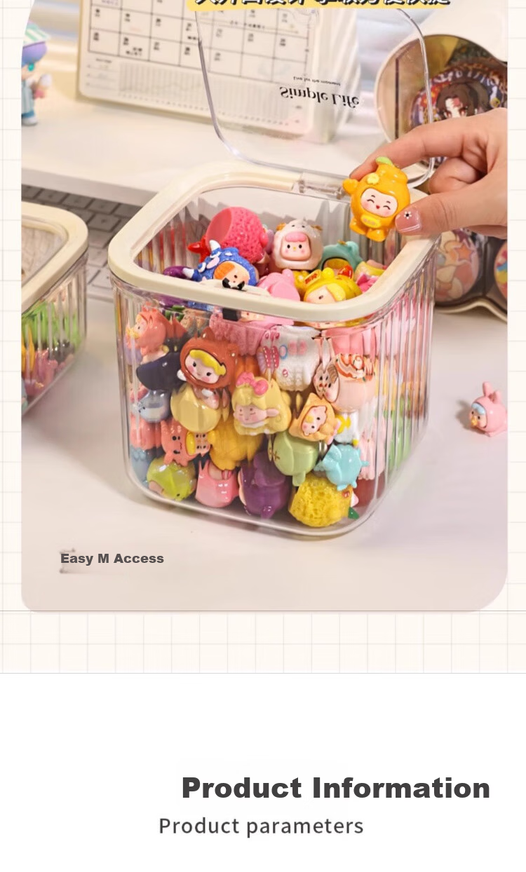 Jialifang Kids Hair Accessories Storage Box Large Capacity Desktop Jewelry Box with Lid for Hair Clips, Baby Hair Ties, Girls' Hair Bands and Elastics 4